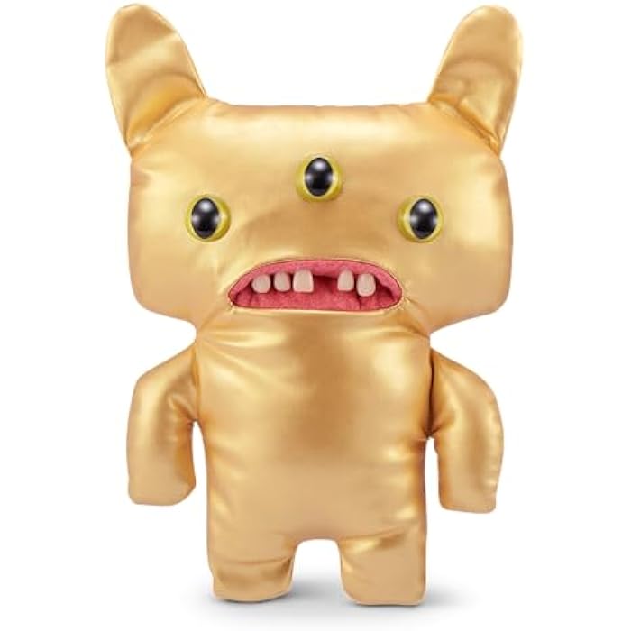 Fuggler Gold Fuggs by ZURU Funny Ugly Monster, Plush, Collectible, Toy (Reeko - All Over Gold)