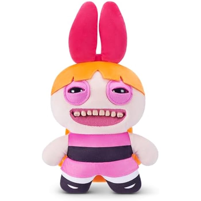 Fuggler Powerpuff Girls 9-Inch Plush Toy (Blossom) by ZURU – Funny Ugly Monster Stuffed Animal with Human-Like Teeth, Collectible Plush for Kids, Tweens, Teens, Adults &amp; Cartoon Fans