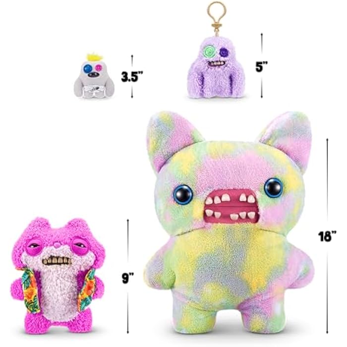 Fuggler Vacay Vibes by ZURU, Funny Ugly Monster, Plush, Collectible, Toy (Sketchy Squirrel - Pink)