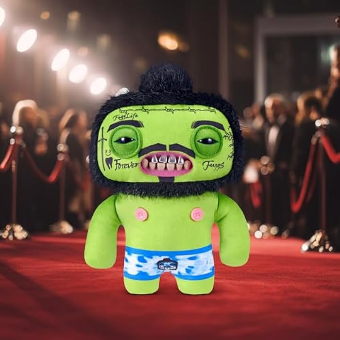 Fuggler Fugg Stars 9-Inch Plush Toy (Rhymer Mcslimer) by ZURU – Funny Ugly Monster Stuffed Animal with Human-Like Teeth, Collectible Plush for Kids, Tweens, Teens, Adults &amp; Plush Fans