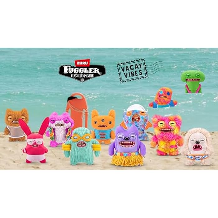 Fuggler Vacay Vibes by ZURU, Funny Ugly Monster, Plush, Collectible, Toy (Rabid Rabbit - red)