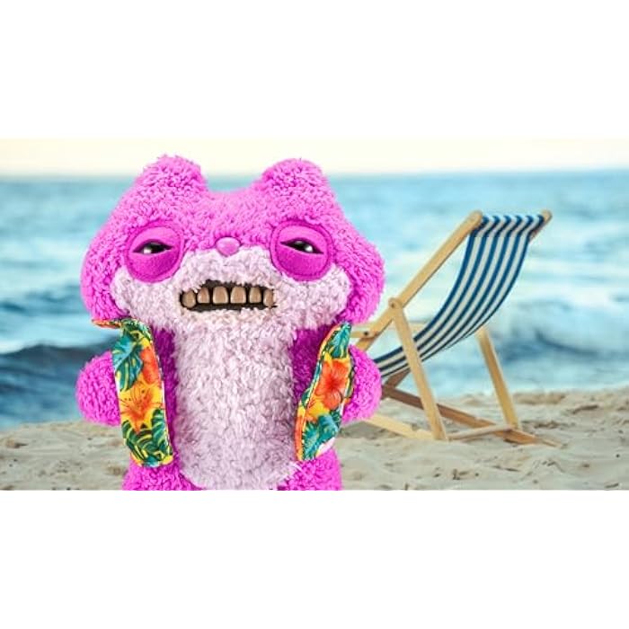 Fuggler Vacay Vibes by ZURU, Funny Ugly Monster, Plush, Collectible, Toy (Sketchy Squirrel - Pink)