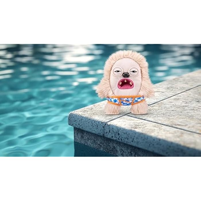 Fuggler Vacay Vibes by ZURU, Funny Ugly Monster, Plush, Collectible, Toy (Hedge Grog - Cream)