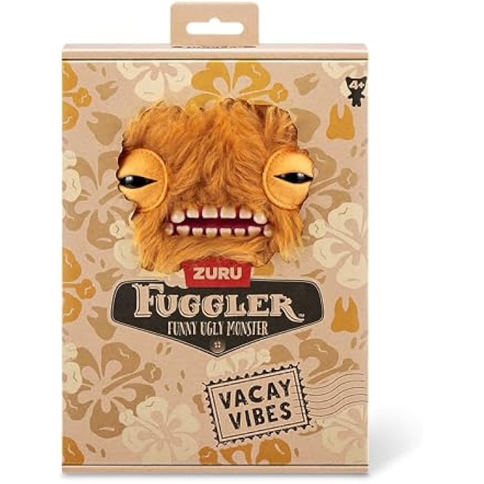 Fuggler Vacay Vibes by ZURU, Funny Ugly Monster, Plush, Collectible, Toy (Munch Munch - Ginger)