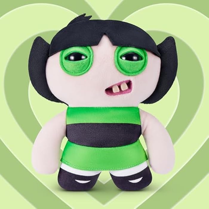Fuggler Powerpuff Girls 9-Inch Plush Toy (Buttercup) by ZURU – Funny Ugly Monster Stuffed Animal with Human-Like Teeth, Collectible Plush for Kids, Tweens, Teens, Adults &amp; Cartoon Fans
