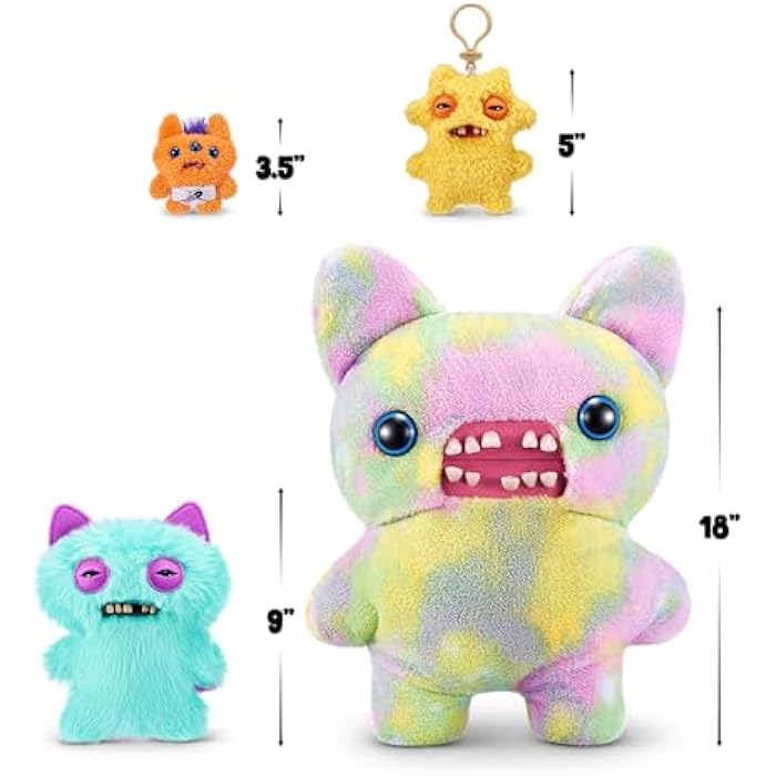 Fuggler Butt Ugly Pets 9-inch Series 1 by ZURU, Funny Ugly Monster Plush Toy (Yawper Cat, Mr Buttons Rabbit)