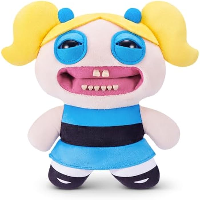 Fuggler Powerpuff Girls 9-Inch Plush Toy (Bubbles) by ZURU – Funny Ugly Monster Stuffed Animal with Human-Like Teeth, Collectible Plush for Kids, Tweens, Teens, Adults &amp; Cartoon Fans
