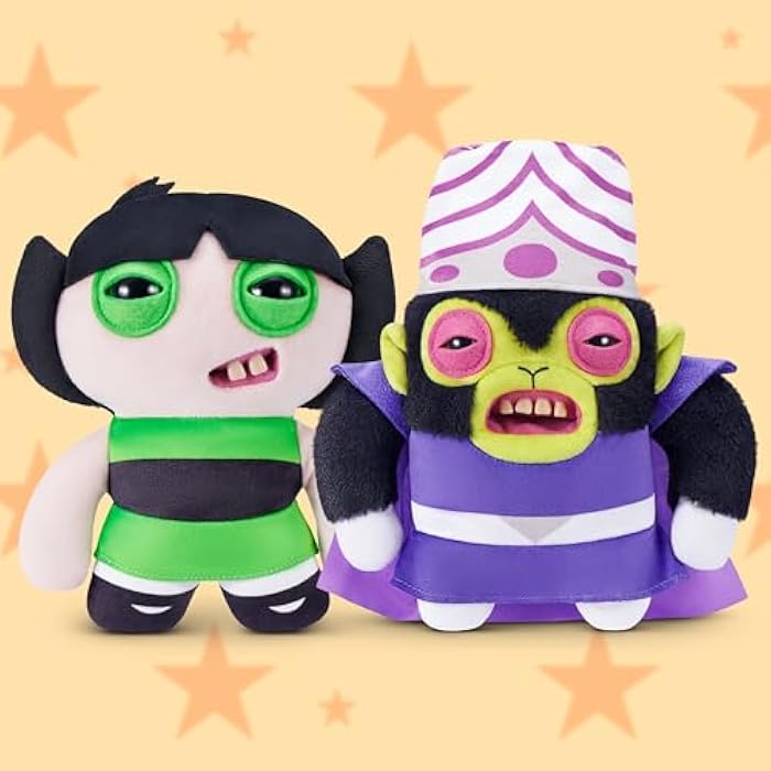 Fuggler Powerpuff Girls 9-Inch Plush Toy (Buttercup) by ZURU – Funny Ugly Monster Stuffed Animal with Human-Like Teeth, Collectible Plush for Kids, Tweens, Teens, Adults &amp; Cartoon Fans