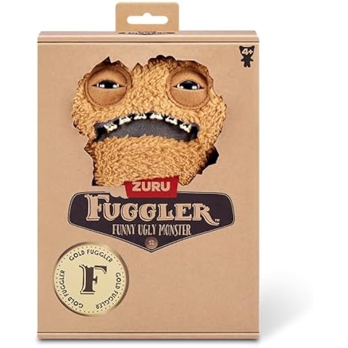 Fuggler Gold Fuggs by ZURU Funny Ugly Monster, Plush, Collectible, Toy (Gnawing Terror - Teeth)