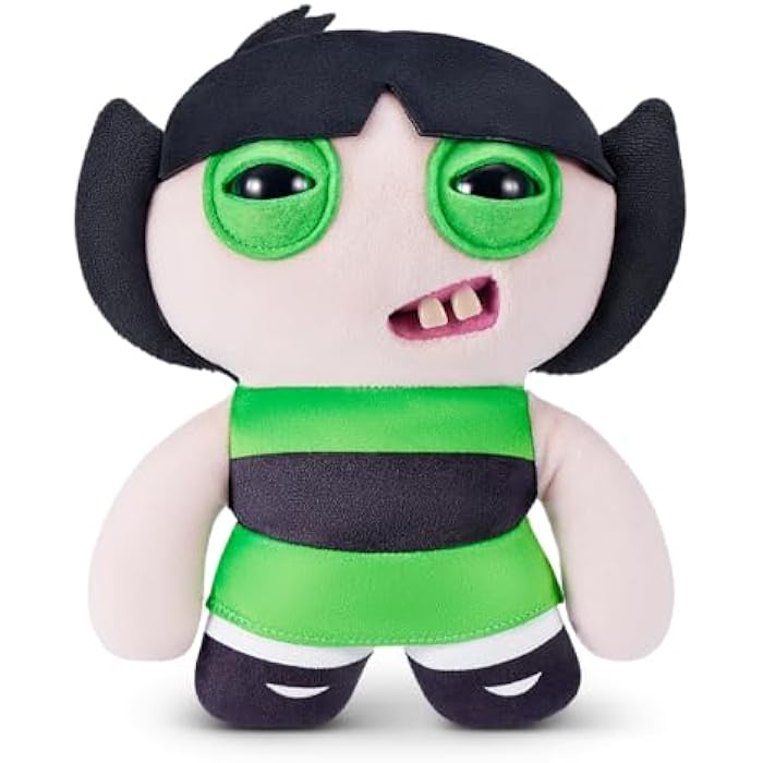 Fuggler Powerpuff Girls 9-Inch Plush Toy (Buttercup) by ZURU – Funny Ugly Monster Stuffed Animal with Human-Like Teeth, Collectible Plush for Kids, Tweens, Teens, Adults &amp; Cartoon Fans