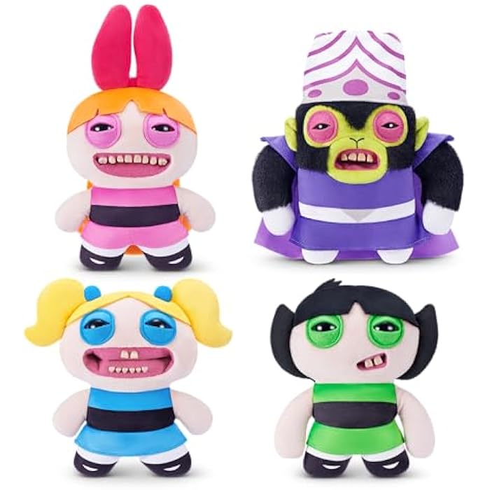 Fuggler Powerpuff Girls 9-Inch Plush Toy (Blossom) by ZURU – Funny Ugly Monster Stuffed Animal with Human-Like Teeth, Collectible Plush for Kids, Tweens, Teens, Adults &amp; Cartoon Fans
