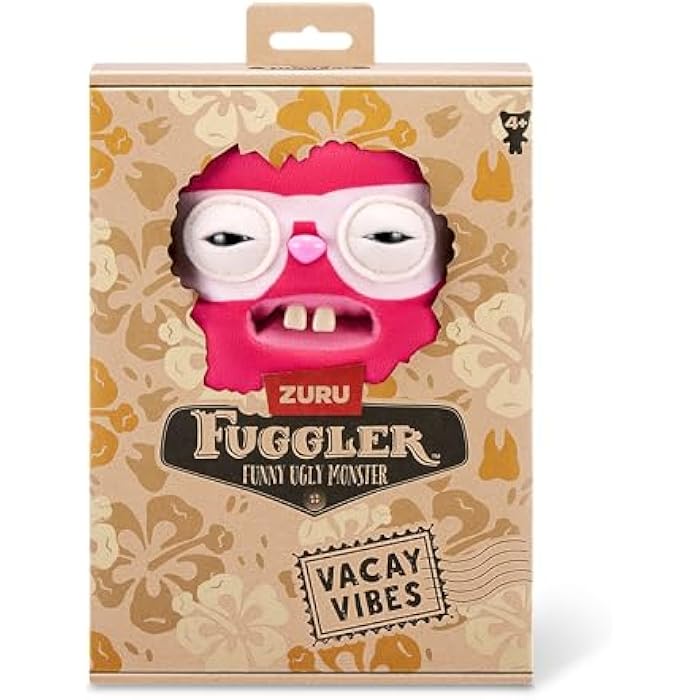 Fuggler Vacay Vibes by ZURU, Funny Ugly Monster, Plush, Collectible, Toy (Rabid Rabbit - red)