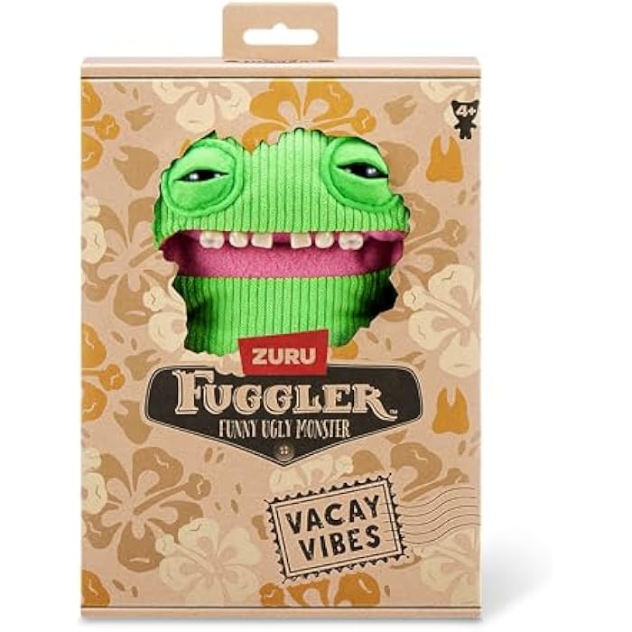 Fuggler Vacay Vibes by ZURU, Funny Ugly Monster, Plush, Collectible, Toy (Smiley O Riley - Green)