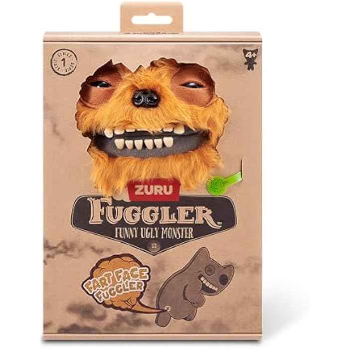 Fuggler Fart Face 9-inch Assortment Series 1 (Count Underoo Mcgoo - Long Pile) by ZURU, Funny Ugly Monster Plush Toy