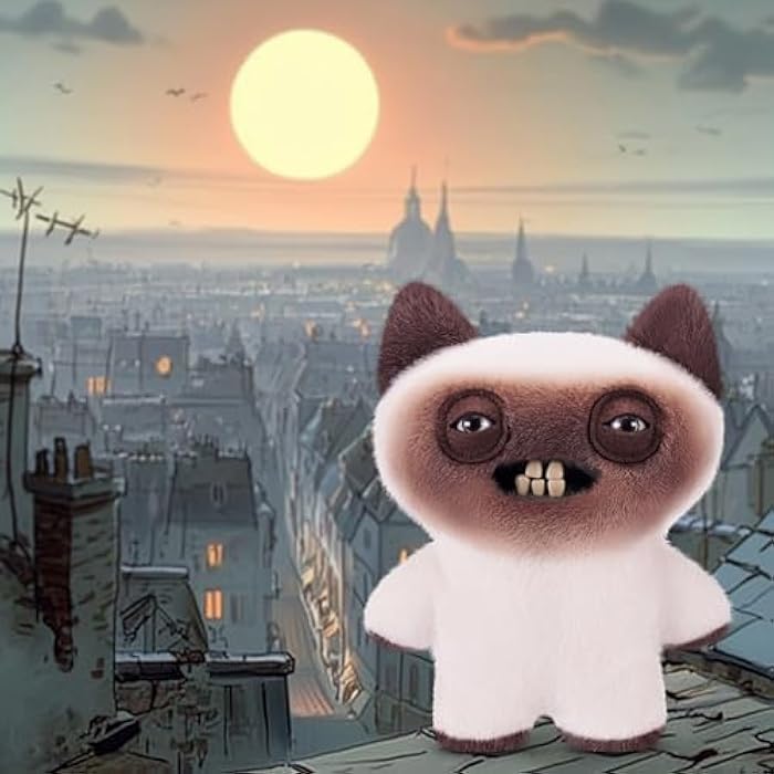 Fuggler Alley Cats 9-Inch Plush Toy (Yawper) by ZURU – Funny Ugly Monster Stuffed Animal with Human-Like Teeth, Collectible Plush for Kids, Tweens, Teens, Adults &amp; Cat-Loving Weirdos