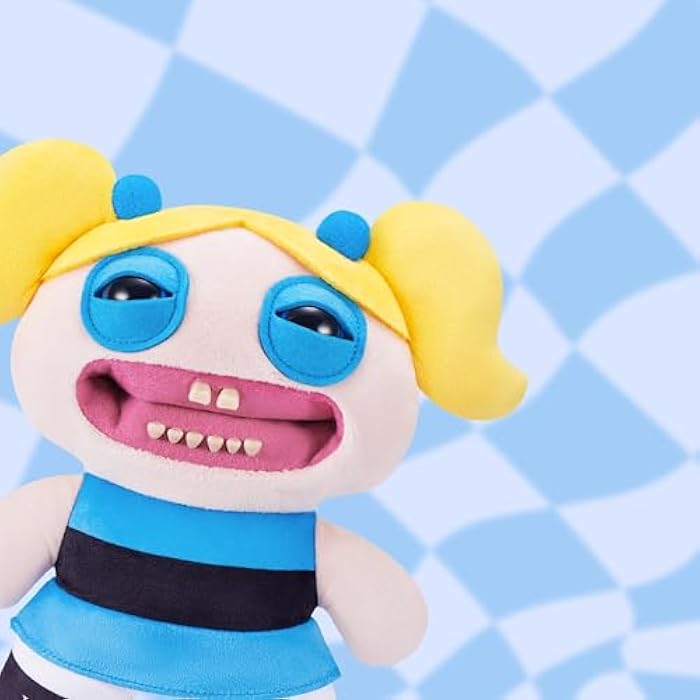 Fuggler Powerpuff Girls 9-Inch Plush Toy (Bubbles) by ZURU – Funny Ugly Monster Stuffed Animal with Human-Like Teeth, Collectible Plush for Kids, Tweens, Teens, Adults &amp; Cartoon Fans