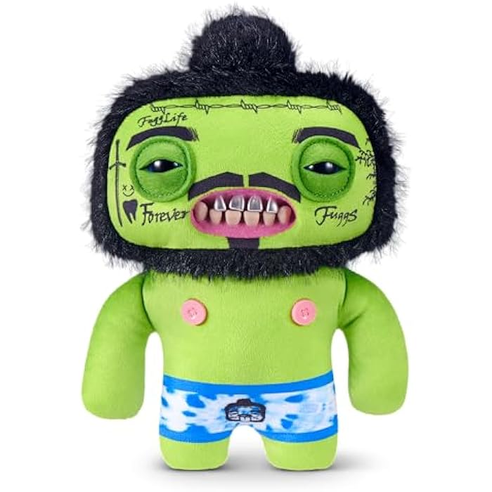 Fuggler Fugg Stars 9-Inch Plush Toy (Rhymer Mcslimer) by ZURU – Funny Ugly Monster Stuffed Animal with Human-Like Teeth, Collectible Plush for Kids, Tweens, Teens, Adults &amp; Plush Fans