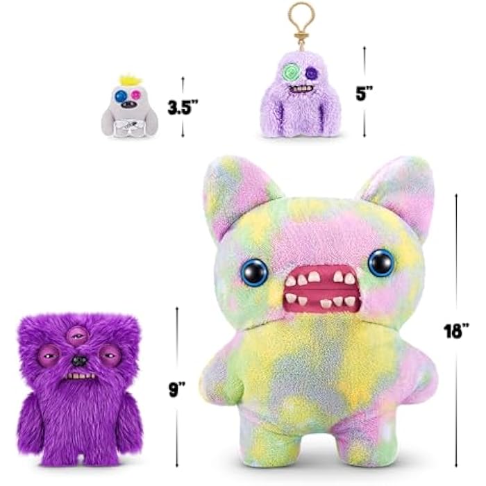 Fuggler Fart Face 9-inch Assortment Series 1 (Alien - Long Pile) by ZURU, Funny Ugly Monster Plush Toy
