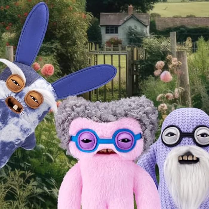 Fuggler Old Fogies 9-Inch Plush Toy (Squidge) by ZURU – Funny Ugly Monster Stuffed Animal with Human-Like Teeth, Collectible Plush for Kids, Tweens, Teens, Adults &amp; Weird Toy Lovers