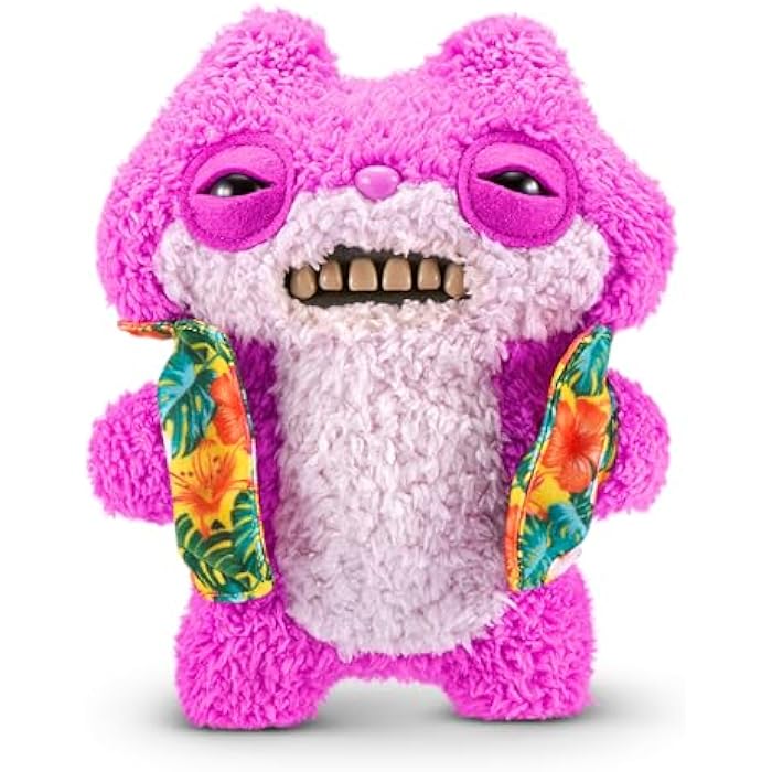 Fuggler Vacay Vibes by ZURU, Funny Ugly Monster, Plush, Collectible, Toy (Sketchy Squirrel - Pink)
