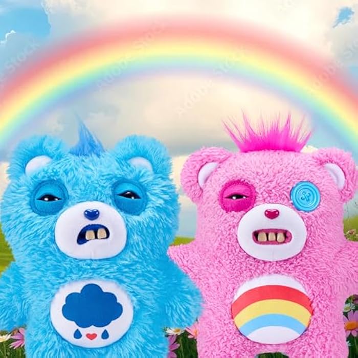 Fuggler Care Bears 9-Inch Plush Toy (Cheer Bear) by ZURU – Funny Ugly Monster Stuffed Animal with Human-Like Teeth, Collectible Plush for Kids, Tweens, Teens, Adults &amp; Crossover Fans
