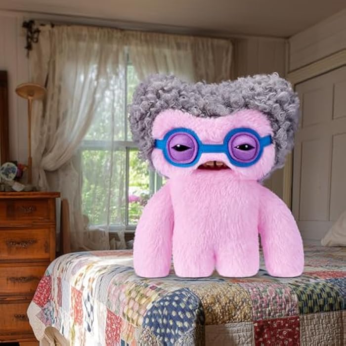 Fuggler Old Fogies 9-Inch Plush Toy (Squidge) by ZURU – Funny Ugly Monster Stuffed Animal with Human-Like Teeth, Collectible Plush for Kids, Tweens, Teens, Adults &amp; Weird Toy Lovers