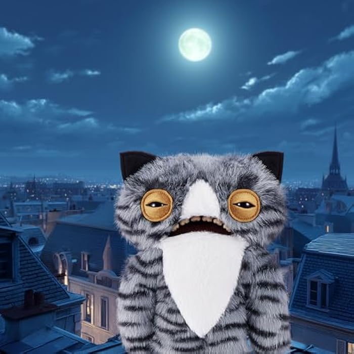 Fuggler Alley Cats 9-Inch Plush Toy (Wide Eyed Cat) by ZURU – Funny Ugly Monster Stuffed Animal with Human-Like Teeth, Collectible Plush for Kids, Tweens, Teens, Adults &amp; Cat-Loving Weirdos